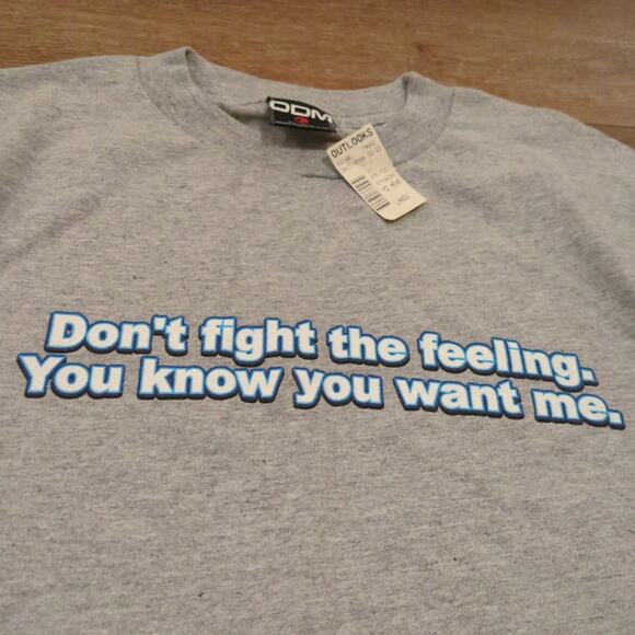 VTG ODM Don't Fight The Feeling Adult Large Shirt Joke Skater Punk Grunge Y2K - Picture 2 of 6